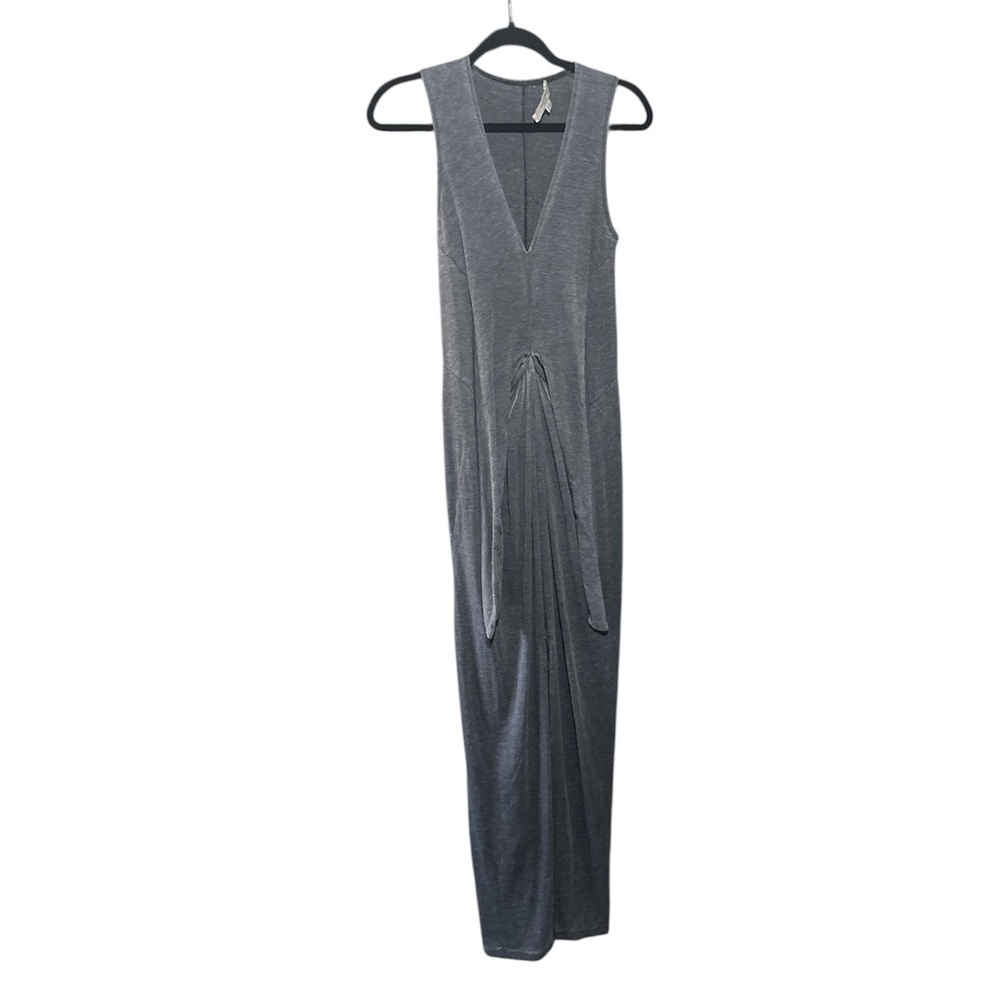 Allsaints Elke Tie-Detail Maxi Dress Coal Gray Size S - Picture 4 of 9